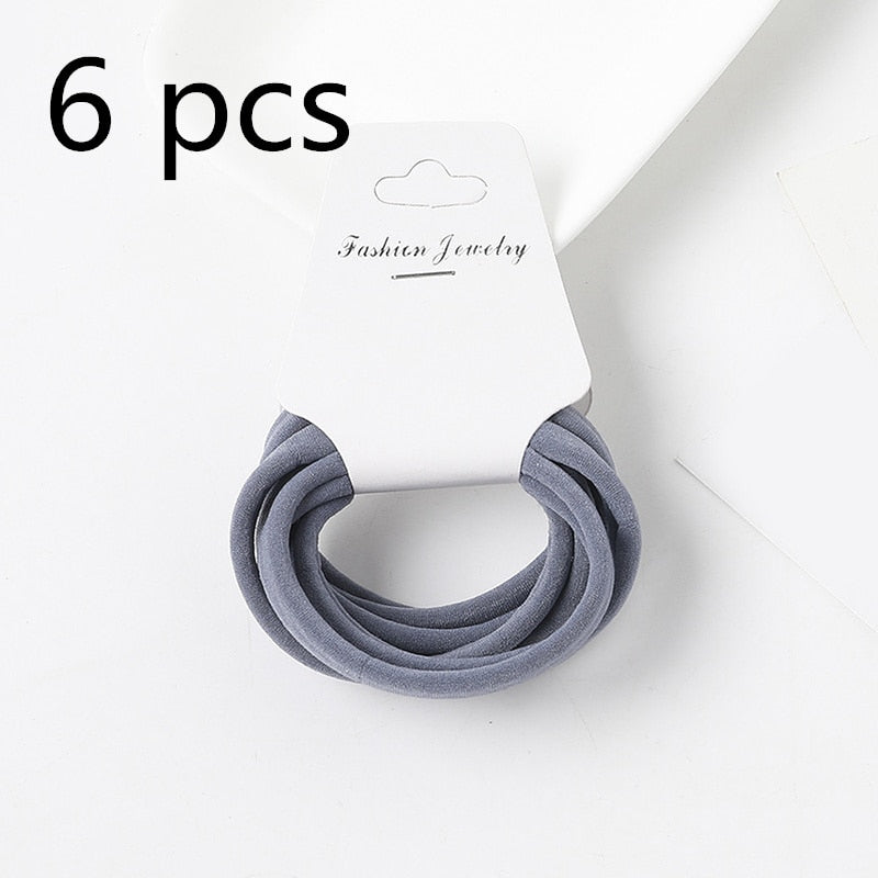 Women Girls 4CM Colorful Polyester Elastic Hair Bands Ponytail Holder Rubber Bands Scrunchie Headband Hair Accessories