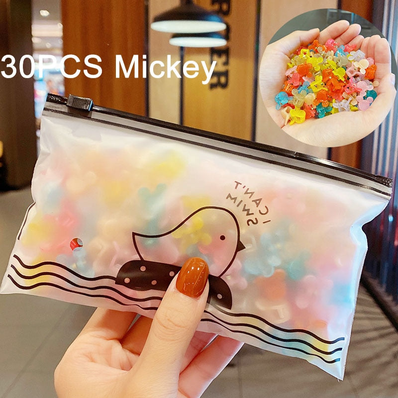 30/50 Teile / satz Mädchen Nette Bunte Blume Stern Mickey Kleine Haargreifer Kinder Süße Haarnadeln Haarspangen Mode Haarschmuck