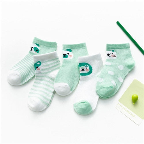 5Pairs / lot Kleinkind-Baby-Socken-Sommer-Ineinander greifen-dünne Baby-Socken für Mädchen-Baumwollneugeborenes Baby-Mädchen-Socken-preiswertes Material