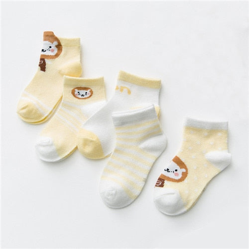 5Pairs / lot Kleinkind-Baby-Socken-Sommer-Ineinander greifen-dünne Baby-Socken für Mädchen-Baumwollneugeborenes Baby-Mädchen-Socken-preiswertes Material