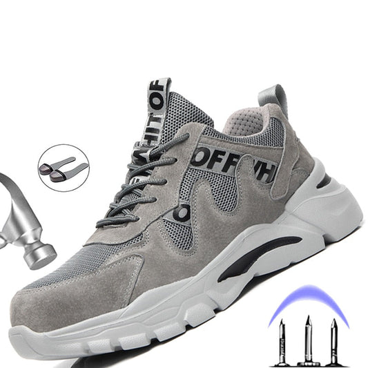 Men's Safety Boots: Steel Toe Work Sneakers with Puncture-Proof and Industrial Security Features