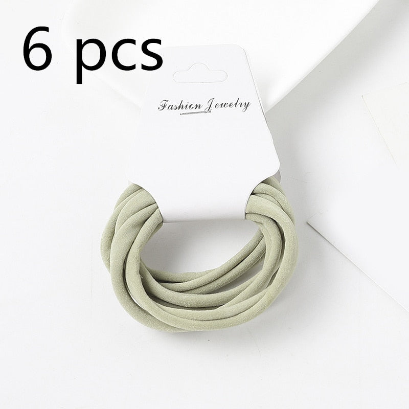 Women Girls 4CM Colorful Polyester Elastic Hair Bands Ponytail Holder Rubber Bands Scrunchie Headband Hair Accessories