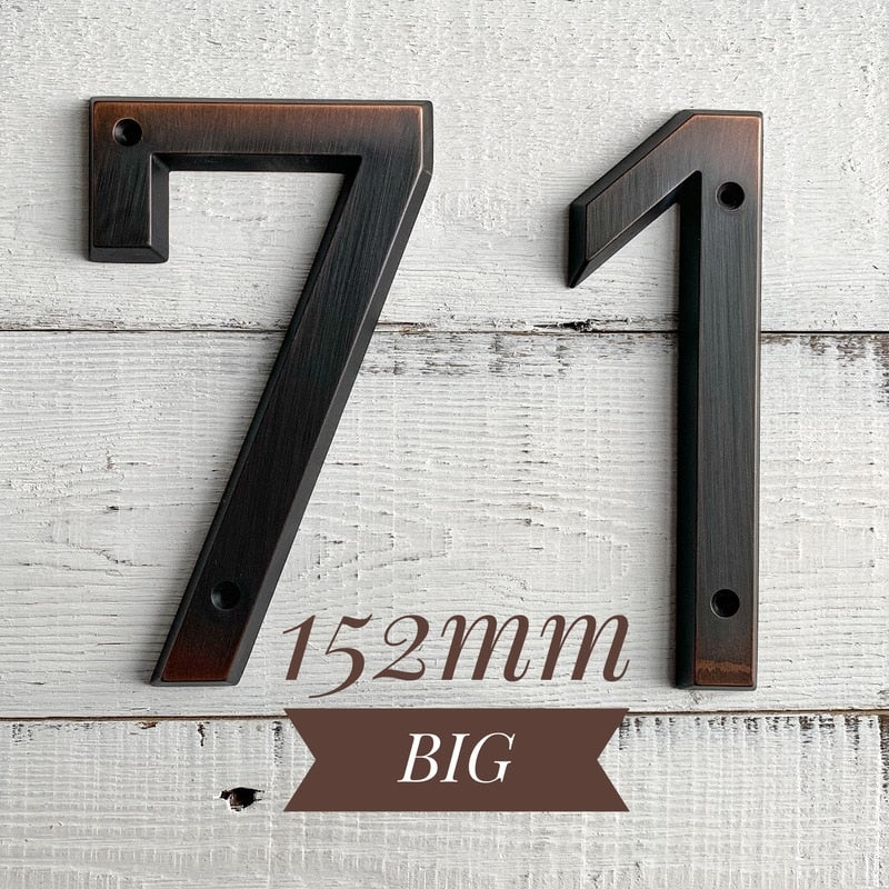 Aged Bronze 152mm Very Big House Number Door Address Number Zinc Alloy Screw Mounted Outdoor Address Sign 0-9