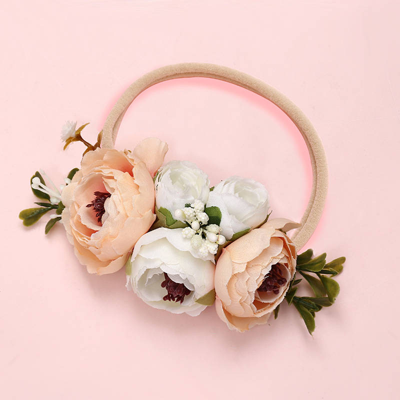 Shiny Fashion Florals Headband Newborn Baby Elastic Princess Hairbands Child Kids Pearl Fresh Style Cute Headwear Gifts