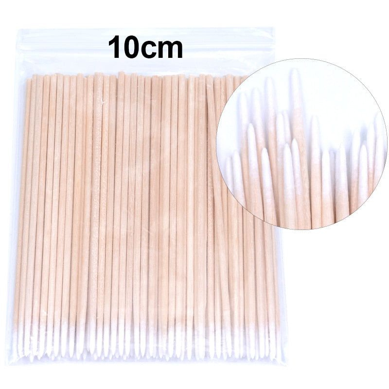 100PCS/Bottle Eyelash Extension Cleaning Swabs Lash Lift Glue Remover Applicators Microblade Makeup Micro Brushes Tool