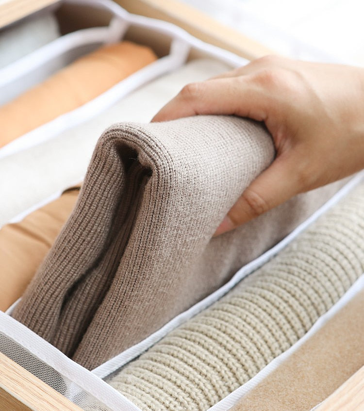 Sweater Clothes Storage Grid Boxes Student Dormitory Wardrobe Closet Drawer Organizer Pants Clothing Separation Box