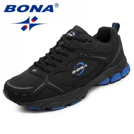 Chaussures de course à lacets pour hommes de style classique, chaussures de sport pour hommes, baskets de jogging en cuir pour hommes confortables