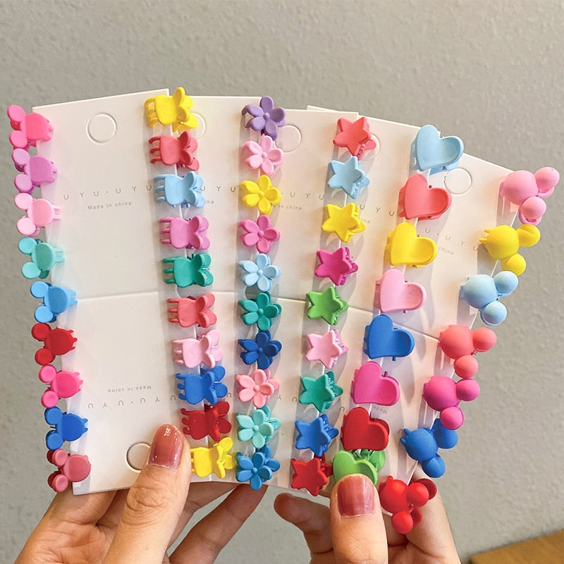 30/50PCS/Set Girls Cute Colorful Flower Star Mickey Small Hair Claws Kids Sweet Hairpins Hair Clips Fashion Hair Accessories