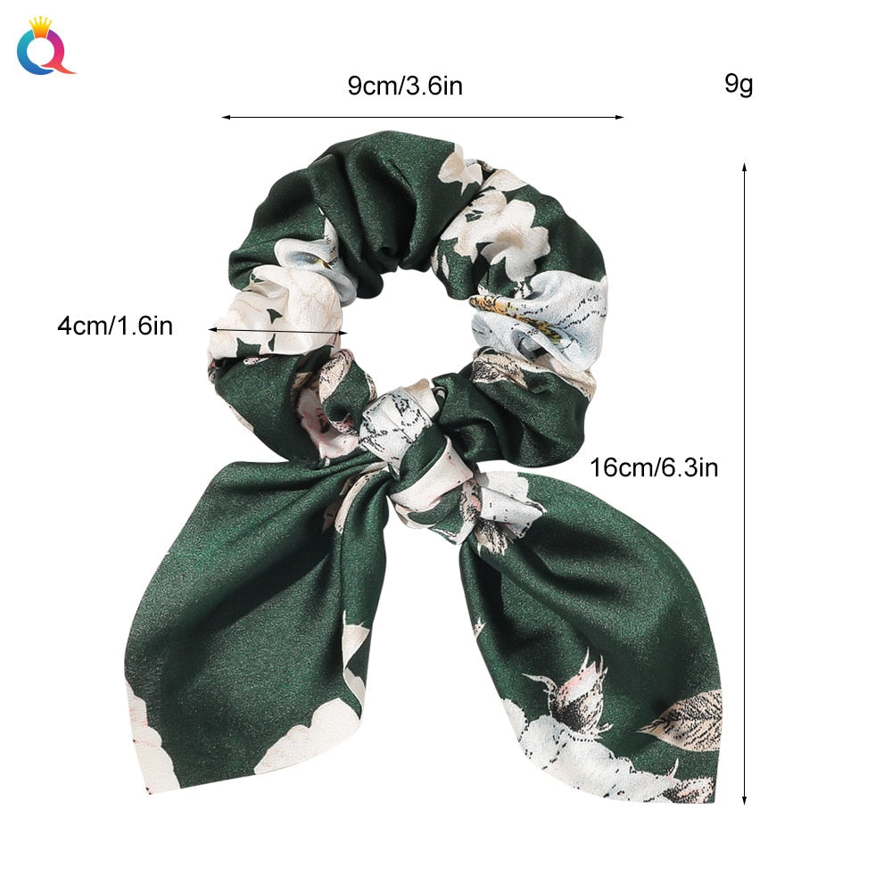 Chiffon Bowknot Elastic Hair Bands For Women Girls Solid Color Scrunchies Headband Hair Ties Ponytail Holder Hair Accessorie