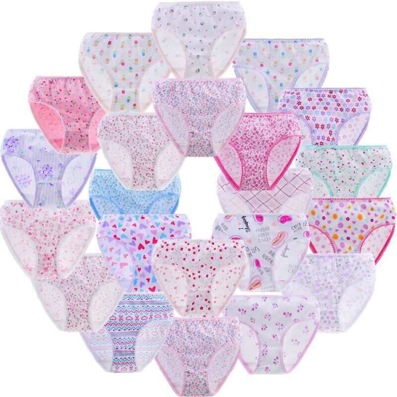 12pc/Lot  Baby Girls Underwear Cotton Panties Kids Short Briefs Children Underpants