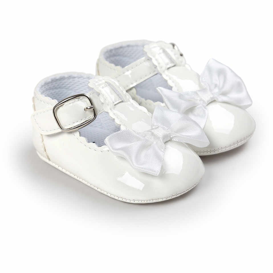 Nouveau-né bébé filles chaussures boucle en cuir premiers marcheurs grand arc été princesse chaussures fête mariage bébé fille chaussures