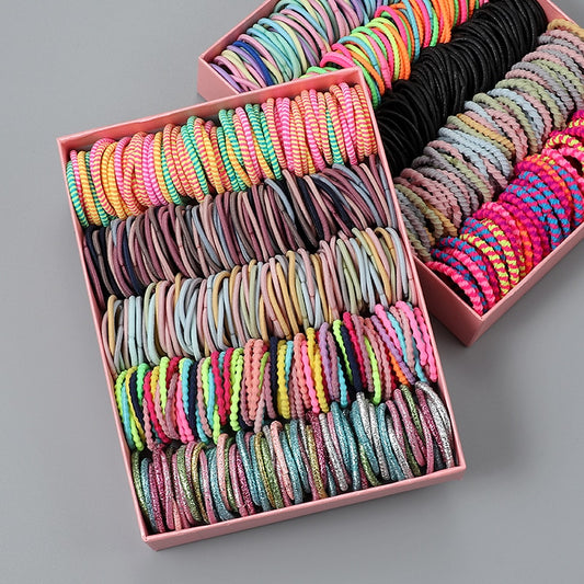 100pcs/lot Hair bands Girl Candy Color Elastic Rubber Band Hair band Child Baby Headband Scrunchie Hair Accessories for hair