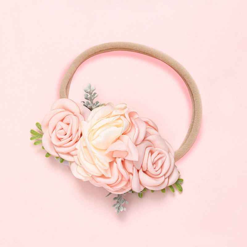 Shiny Fashion Florals Headband Newborn Baby Elastic Princess Hairbands Child Kids Pearl Fresh Style Cute Headwear Gifts