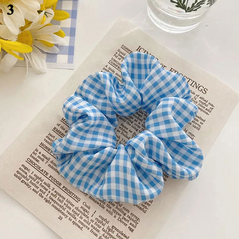 Süße Stickerei Blumen Mesh Haargummis Frauen romantisch rosa blau Haarseil transparent Tüll Organza Haargummis Haarschmuck