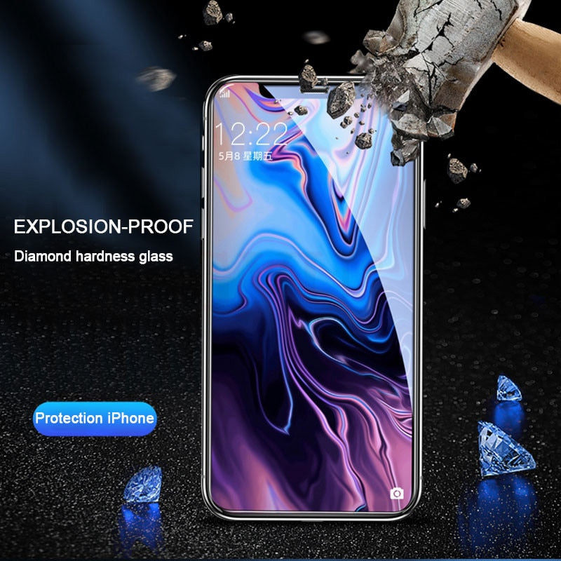 30D Full Cover gehärtetes Glas auf für iPhone 11 12 13 14 PRO MAX Displayschutzfolie Schutzglas auf iPhone 11 X XR XS MAX Glas