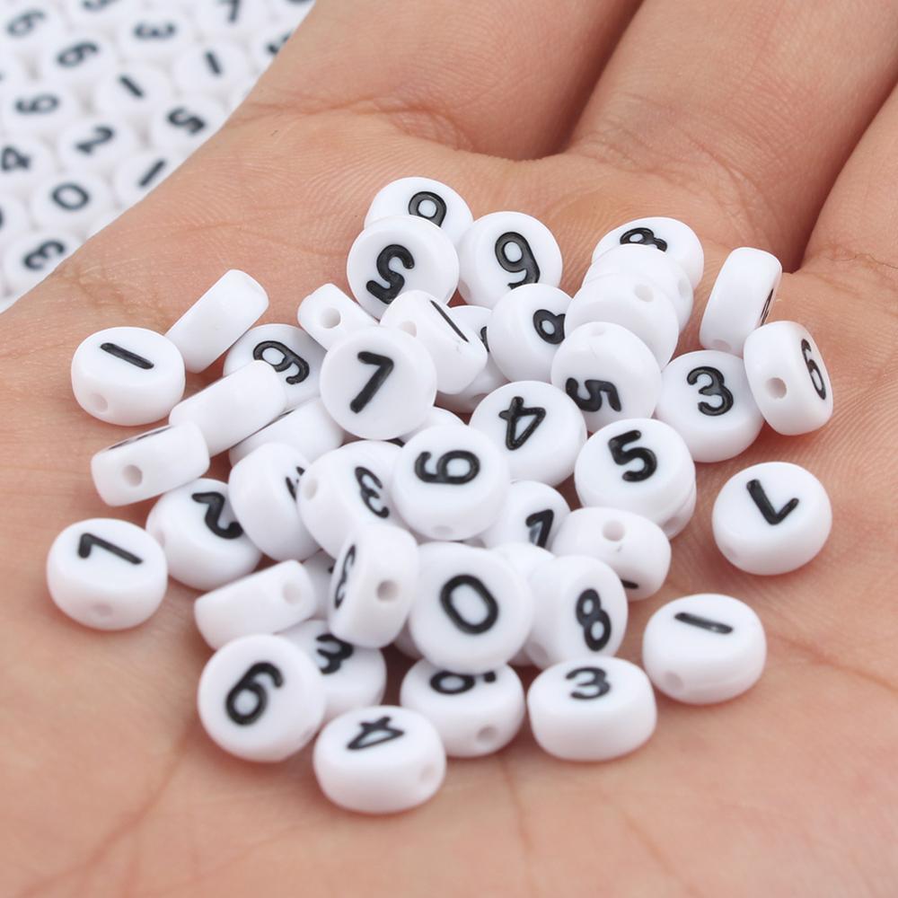 Mixed Letter Acrylic Beads Round Flat Alphabet Digital Cube Loose Spacer Beads For Jewelry Making Handmade Diy Bracelet Necklace