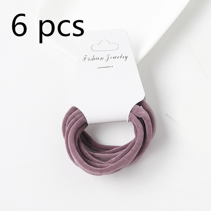 Frauen Mädchen 4 CM Bunte Polyester Elastische Haarbänder Pferdeschwanz Halter Gummibänder Scrunchie Stirnband Haarschmuck