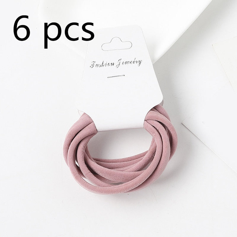 Women Girls 4CM Colorful Polyester Elastic Hair Bands Ponytail Holder Rubber Bands Scrunchie Headband Hair Accessories