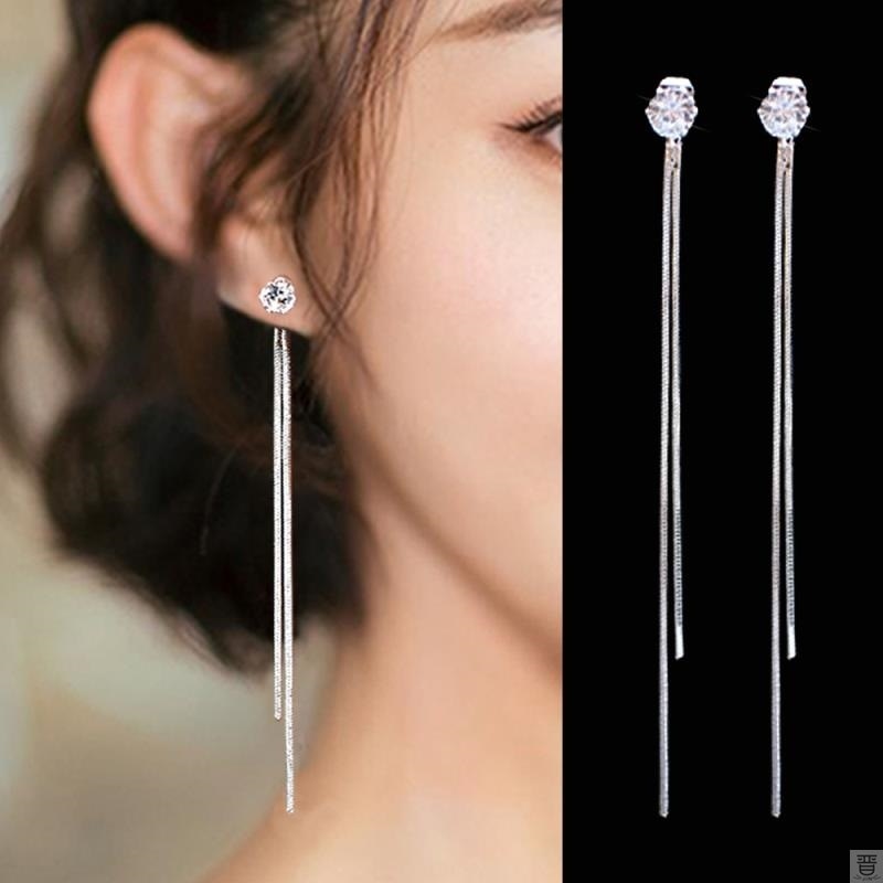 Trend Simulation Pearl Long Earrings Female Moon Star Flower Rhinestone Wedding Pendant Earrings Fashion Korean Jewelry Earrings