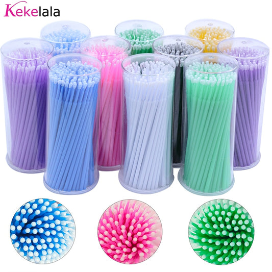 100PCS/Bottle Eyelash Extension Cleaning Swabs Lash Lift Glue Remover Applicators Microblade Makeup Micro Brushes Tool