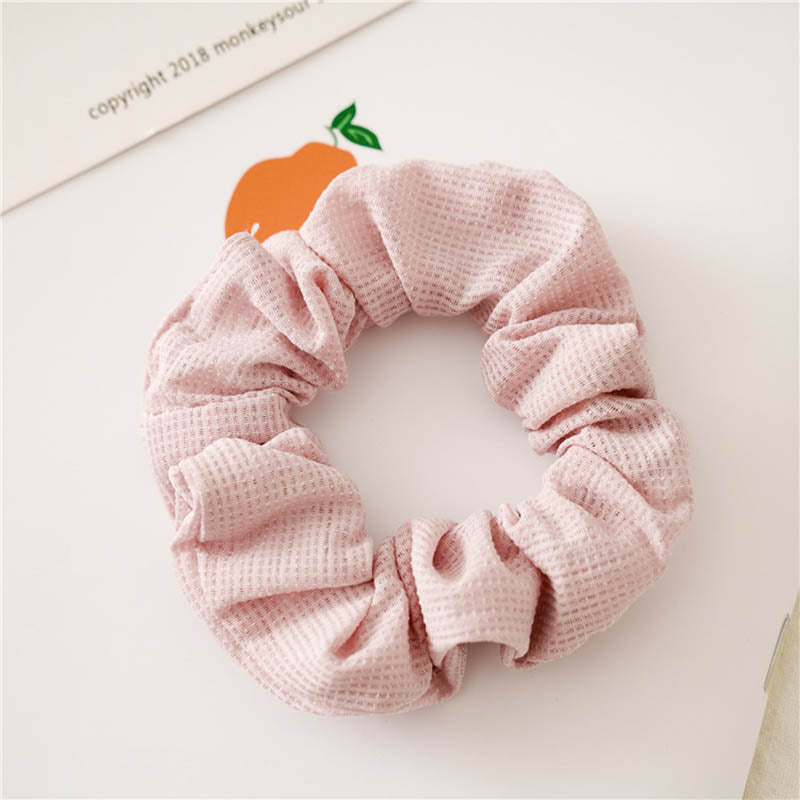 Frauen Silk Scrunchie elastisches handgemachtes mehrfarbiges Haarband Pferdeschwanz Halter Stirnband Haarschmuck Satin Seide einfarbig