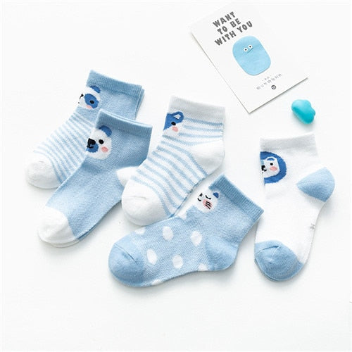 5Pairs / lot Kleinkind-Baby-Socken-Sommer-Ineinander greifen-dünne Baby-Socken für Mädchen-Baumwollneugeborenes Baby-Mädchen-Socken-preiswertes Material