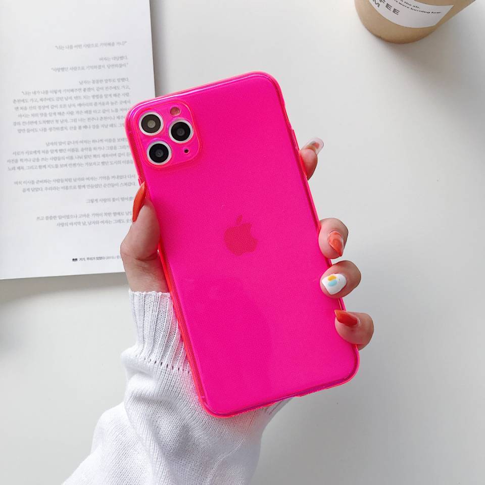 Neon Fluorescent Color Phone Cases For iphone 14 13 12 11 Pro Max Mini X XR XS 6 6S 7 8 Plus SE 2020 Fully protected soft cover