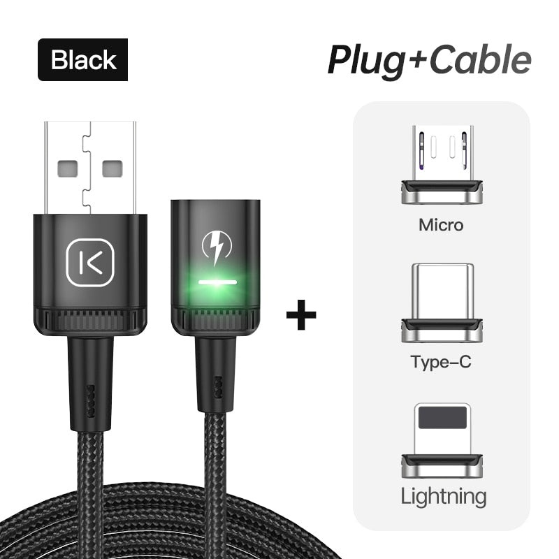 LED Magnetic USB Cable 3A Fast Charging Type C Cable Magnet Charger Micro USB Cable for iPhone xiaomi poco samsung cord