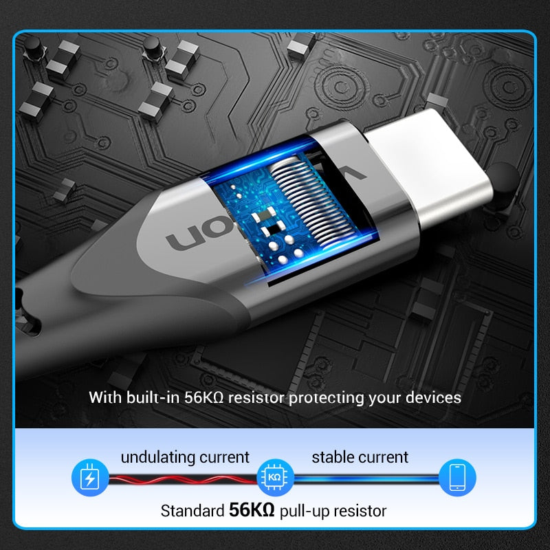 USB Type C Cable for Samsung S21 3A Fast USB Charging USB C Charger Date Wire for Xiaomi Redmi Note 8 Type-C Cabo Cable