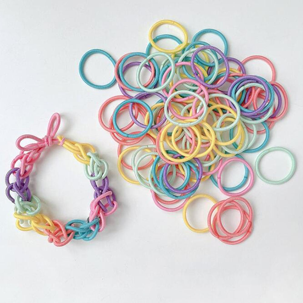 Women Girls 4CM Colorful Polyester Elastic Hair Bands Ponytail Holder Rubber Bands Scrunchie Headband Hair Accessories