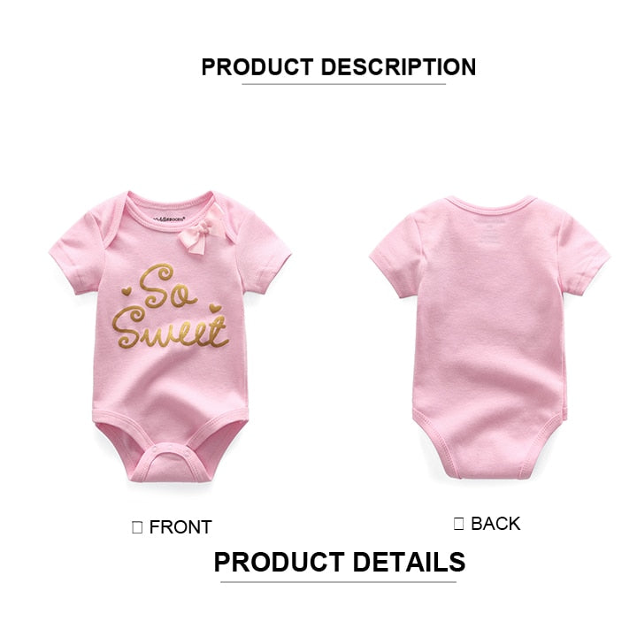 5PCS/Lot Baby Boys Clothes Unicorn Girls Clothing Bodysuits Baby Girls Clothes Newborn 100% Cotton Roupas de bebe