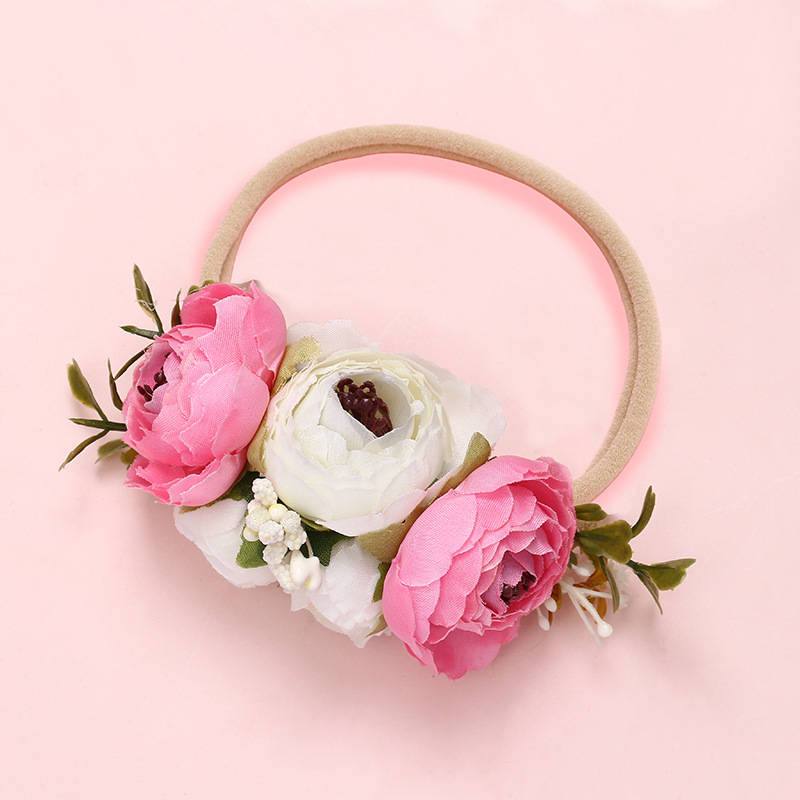 Shiny Fashion Florals Headband Newborn Baby Elastic Princess Hairbands Child Kids Pearl Fresh Style Cute Headwear Gifts