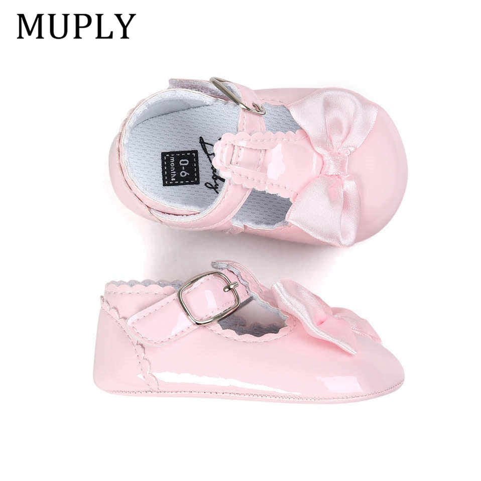 Nouveau-né bébé filles chaussures boucle en cuir premiers marcheurs grand arc été princesse chaussures fête mariage bébé fille chaussures