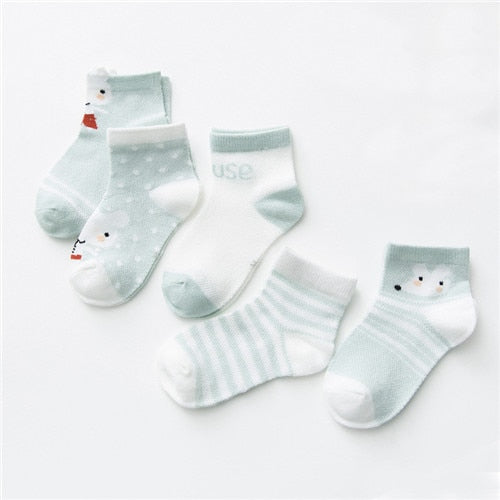 5Pairs / lot Kleinkind-Baby-Socken-Sommer-Ineinander greifen-dünne Baby-Socken für Mädchen-Baumwollneugeborenes Baby-Mädchen-Socken-preiswertes Material