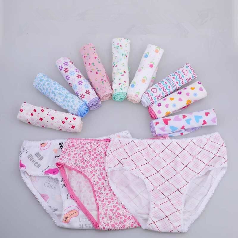 12pc/Lot  Baby Girls Underwear Cotton Panties Kids Short Briefs Children Underpants