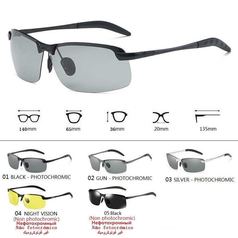 Photochrome Sonnenbrille Herren Polarisierte Fahren Chamäleon Brille Herren Farbwechsel Sonnenbrille Tag Nachtsicht Fahrerbrille