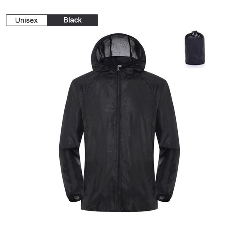 Camping Rain Jacket Men Women Waterproof Sun Protection Clothing Fishing Hunting Clothes Quick Dry Skin Windbreaker With Pocket