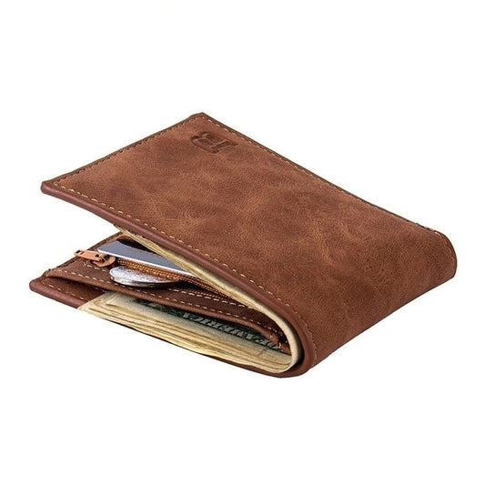 Men's Wallet With Coin Bag, Zipper, Small Money, Money Wallet