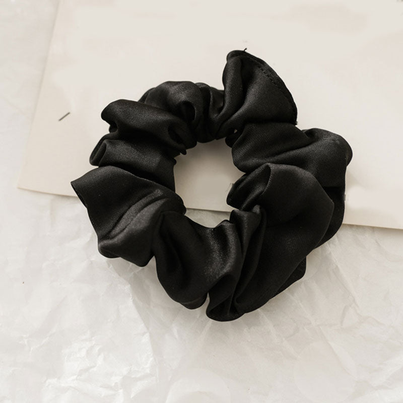 Frauen Silk Scrunchie elastisches handgemachtes mehrfarbiges Haarband Pferdeschwanz Halter Stirnband Haarschmuck Satin Seide einfarbig