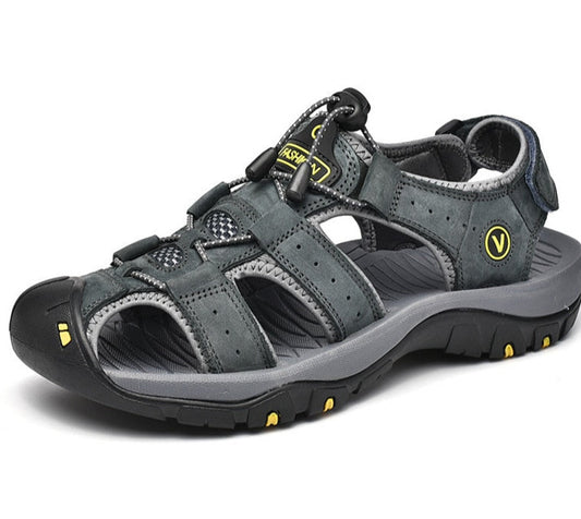 Echtes Leder Herren Schuhe Sommer Neue Große Größe Herren Mode Sandalen