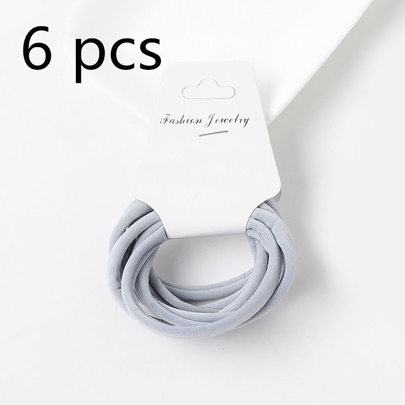 Frauen Mädchen 4 CM Bunte Polyester Elastische Haarbänder Pferdeschwanz Halter Gummibänder Scrunchie Stirnband Haarschmuck