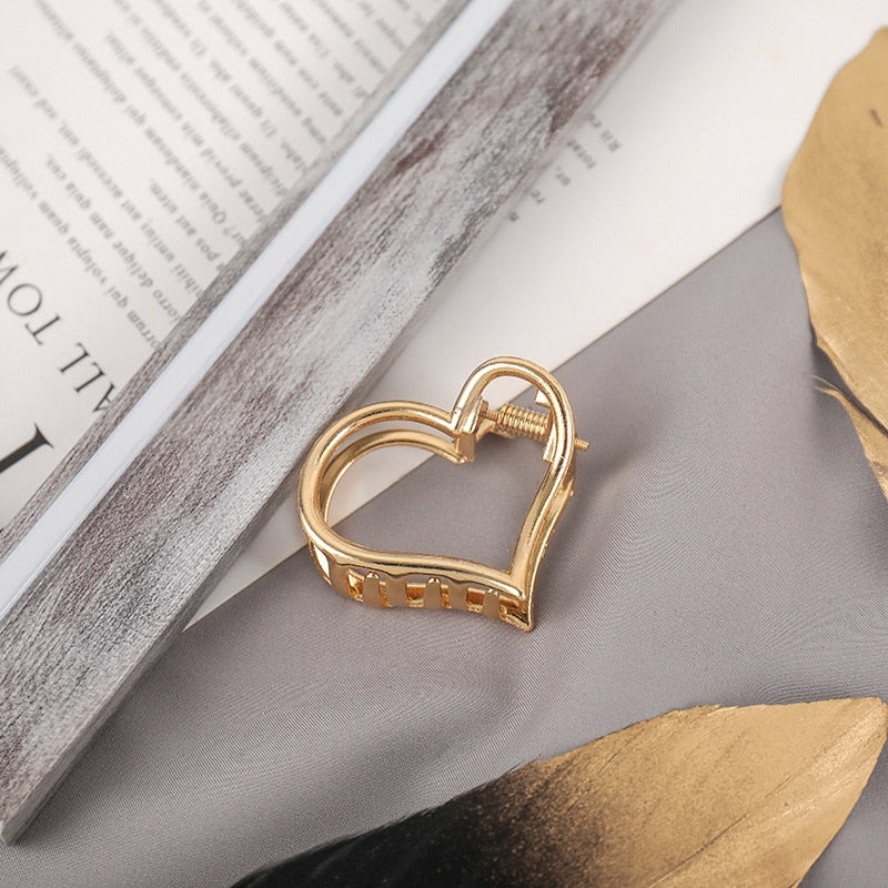 New Women Elegant Gold Silver Hollow Geometric Metal Hair Claw Vintage Hair Clips Headband Hairpin Fashion Hair Accessories