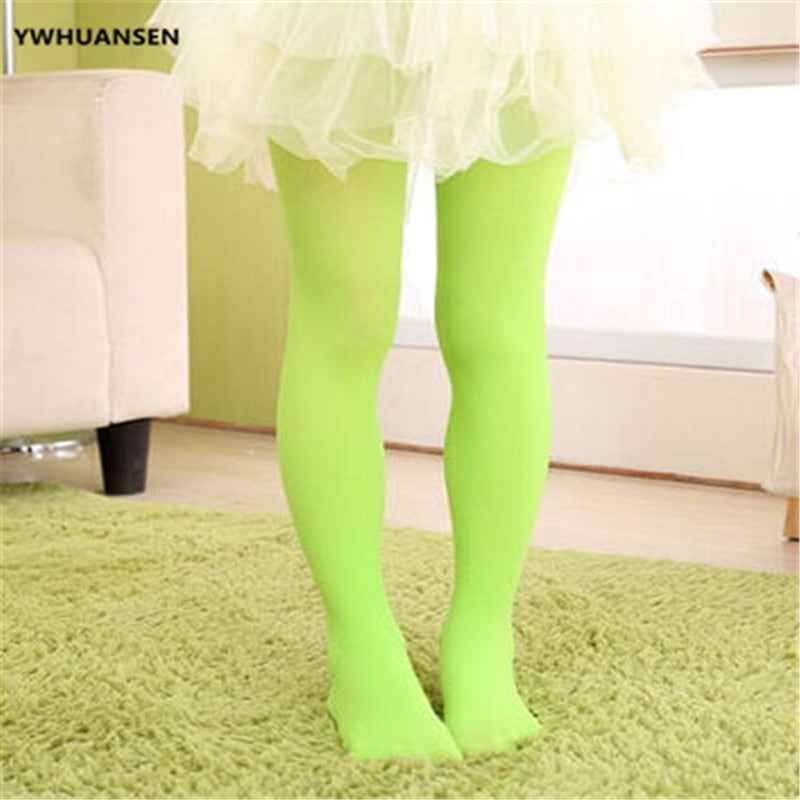 Été printemps couleur bonbon enfants collants Ballet danse collants pour filles bas enfants velours solide blanc collants