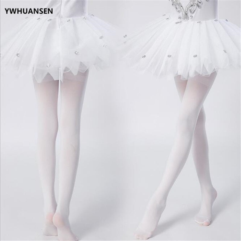 Été printemps couleur bonbon enfants collants Ballet danse collants pour filles bas enfants velours solide blanc collants