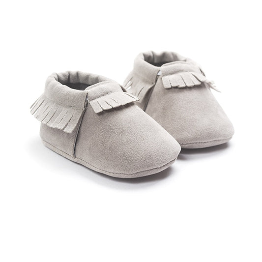 Suede Leather Newborn Baby Moccasins Shoes Soft Soled Non-slip Crib First Walker