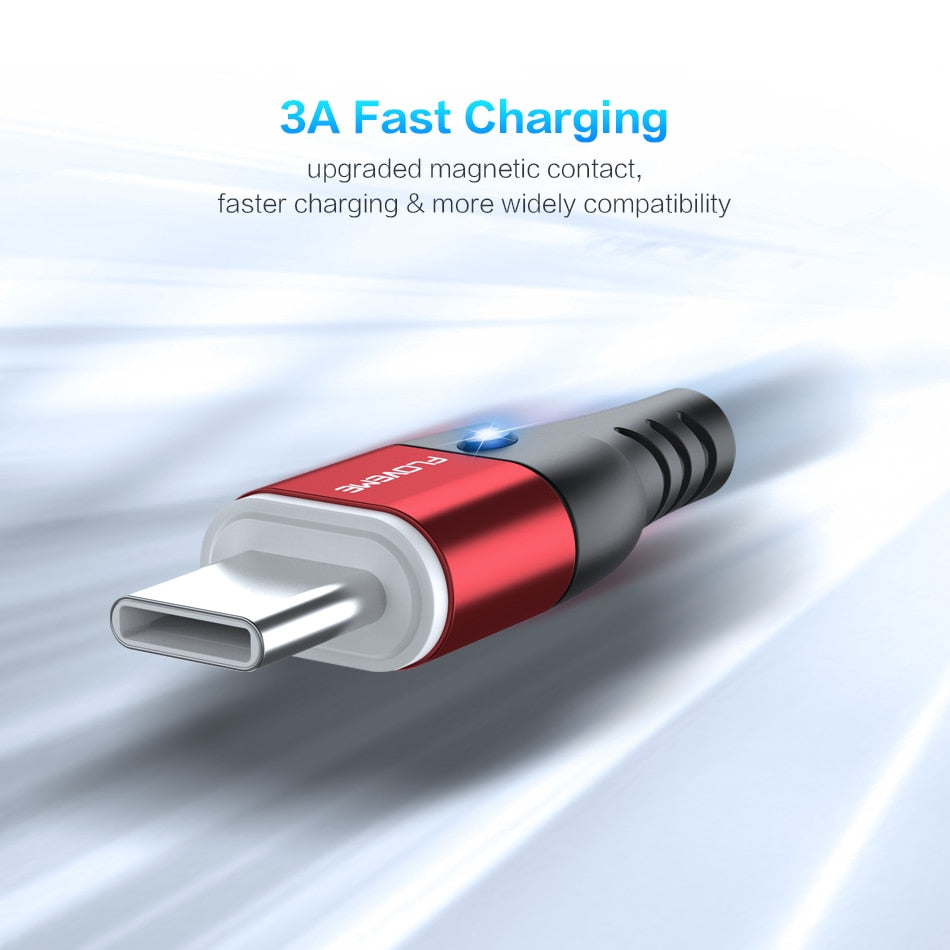 Câble magnétique Micro USB Type C pour iPhone 14 13 câble d'éclairage 3A fil de charge rapide type-c aimant chargeur câble de téléphone