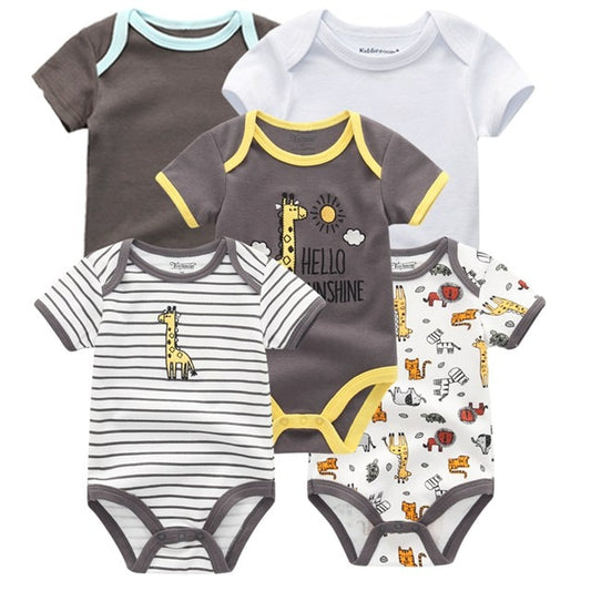 5PCS/Lot Baby Boys Clothes Unicorn Girls Clothing Bodysuits Baby Girls Clothes Newborn 100% Cotton Roupas de bebe