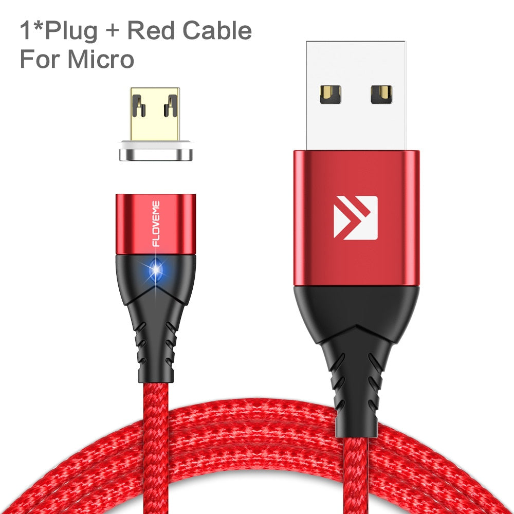 Magnetic Cable Micro USB Type C For iPhone 14 13 Lighting Cable 3A Fast Charging Wire Type-C Magnet Charger Phone Cable