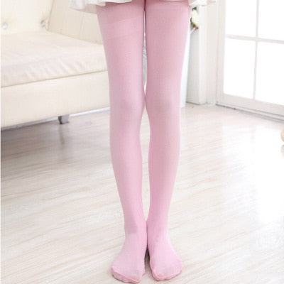 Summer Spring Candy Color Kids Pantyhose Ballet Dance Tights for Girls Stocking Children Velvet Solid White Pantyhose