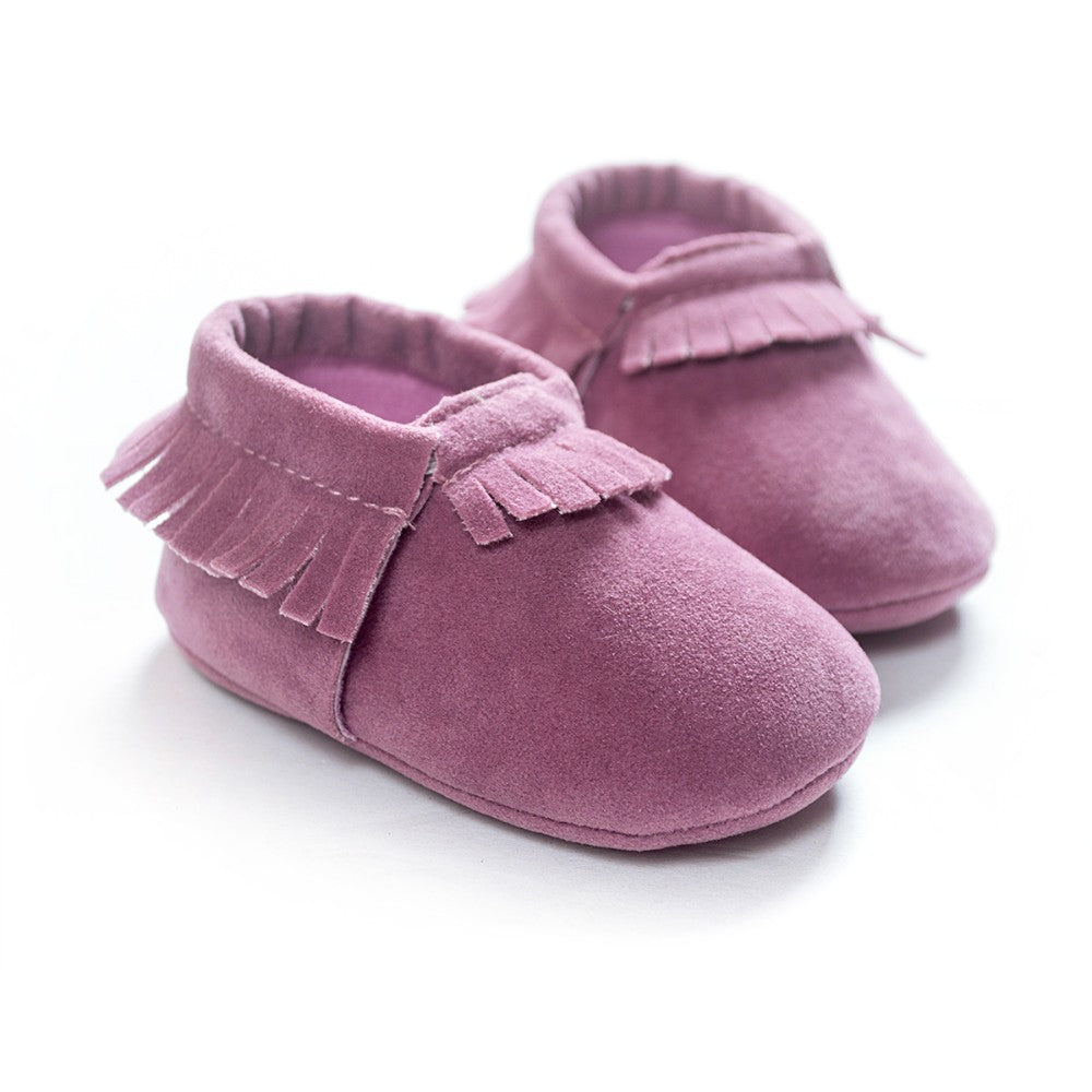 Mocassins bébé nouveau-né en cuir suédé chaussures à semelle souple berceau antidérapant premier marcheur